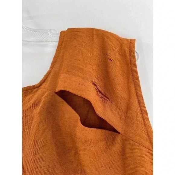 THE ODELLS ANTHROPOLOGIE DISTRESSED BACK CUT OUT BROWN SLEEVELESS TOP SMALL - Picture 9 of 10
